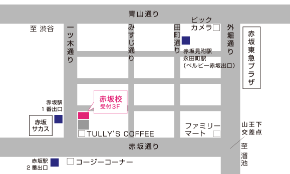 PILATES STUDIO noa 赤坂校 地図